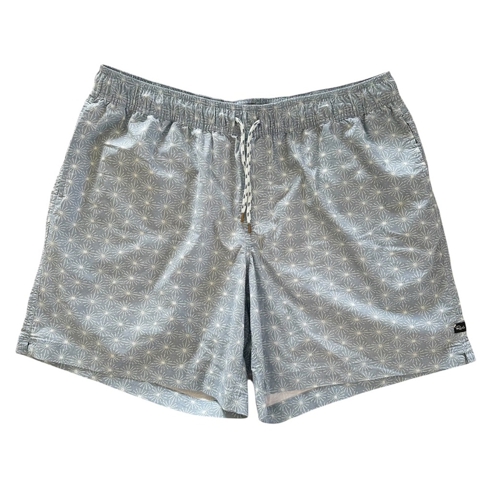 Rails Men’s Kian Bora Bora Burst Swim Trunks Blue White Vacation Size XXL EUC